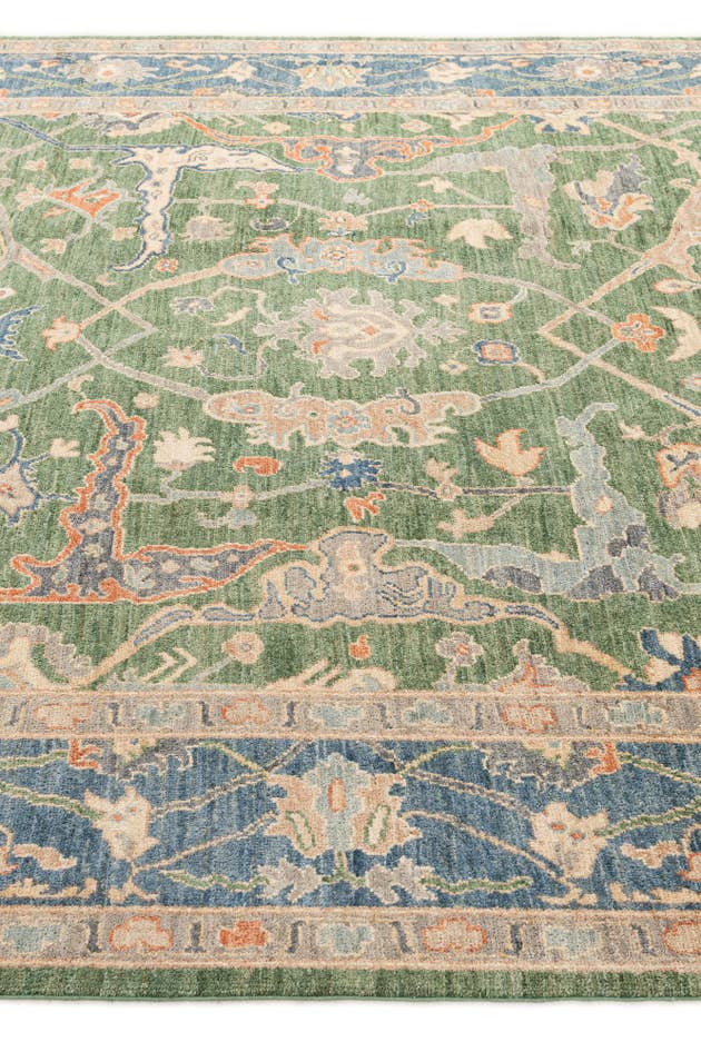 Detail image of 8' 1 x 9' 11 Hand Knotted Oushak Wool Rug