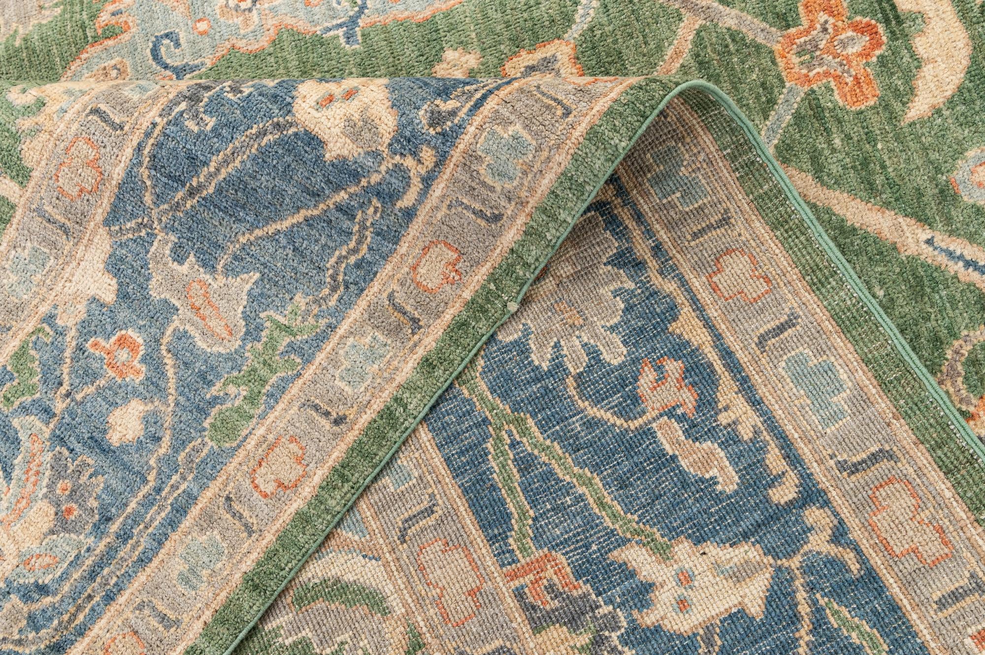 8' 1 x 9' 11 Hand Knotted Oushak Wool Rug