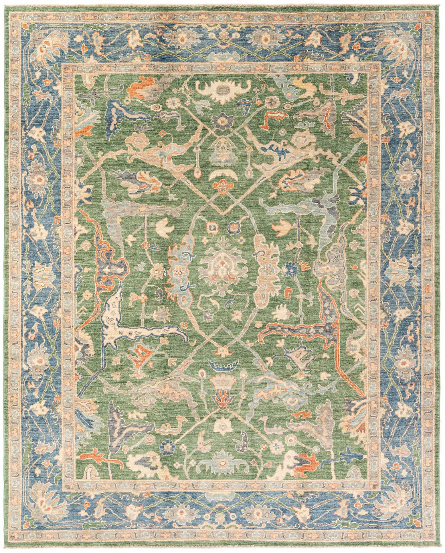 8' 1 x 9' 11 Hand Knotted Oushak Wool Rug