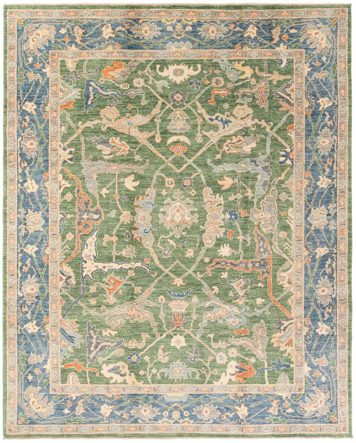 8' 1 x 9' 11 Hand Knotted Oushak Wool Rug