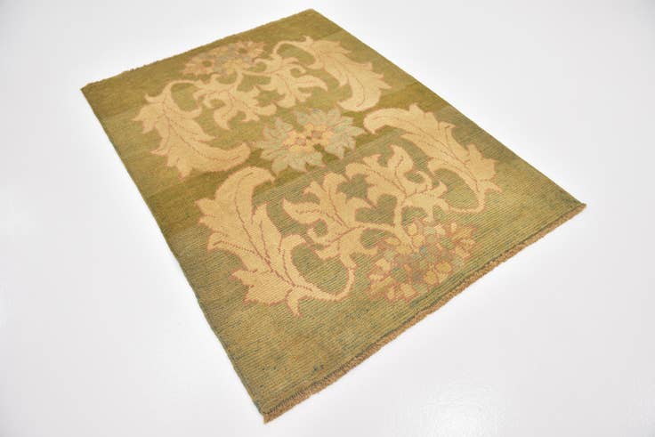 Detail image of 4' 4 x 5' 9 Hand Knotted Oushak Wool Rug