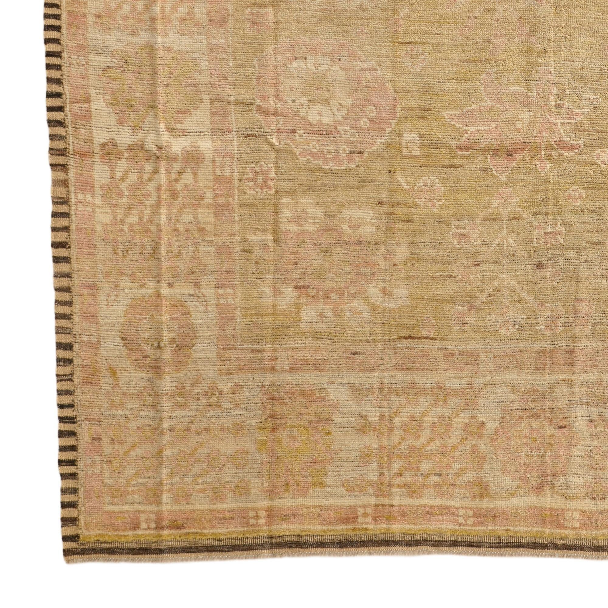 8' x 10' 2 Hand Knotted Oushak Wool Rug