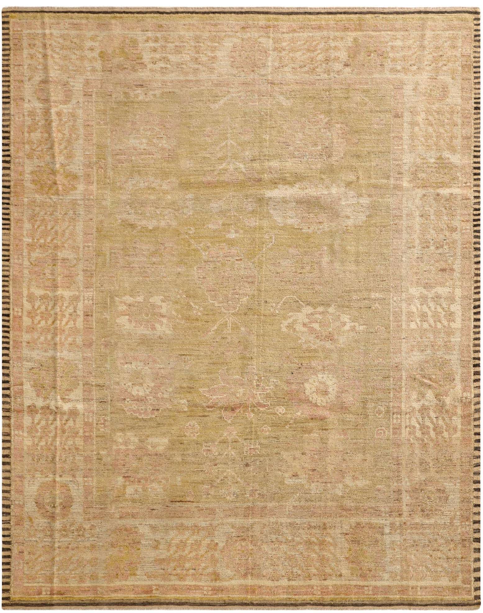 8' x 10' 2 Hand Knotted Oushak Wool Rug