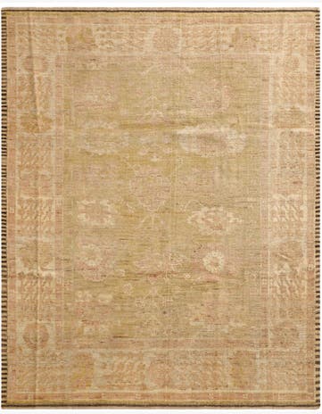 8' x 10' 2 Hand Knotted Oushak Wool Rug