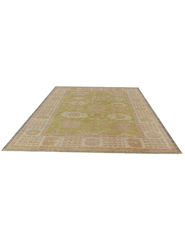9' 1 x 12' Hand Knotted Oushak Wool Rug