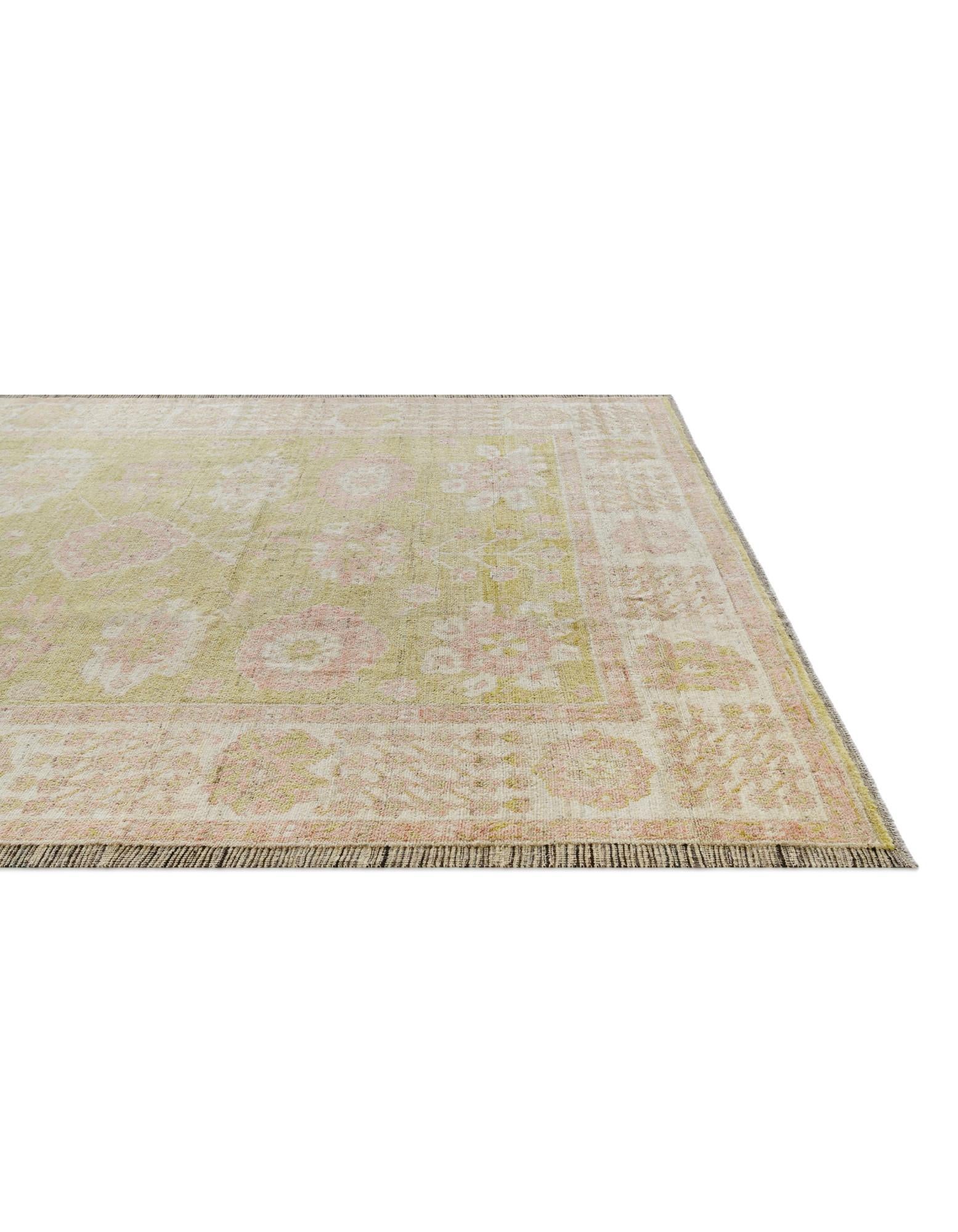 9' 1 x 12' Hand Knotted Oushak Wool Rug