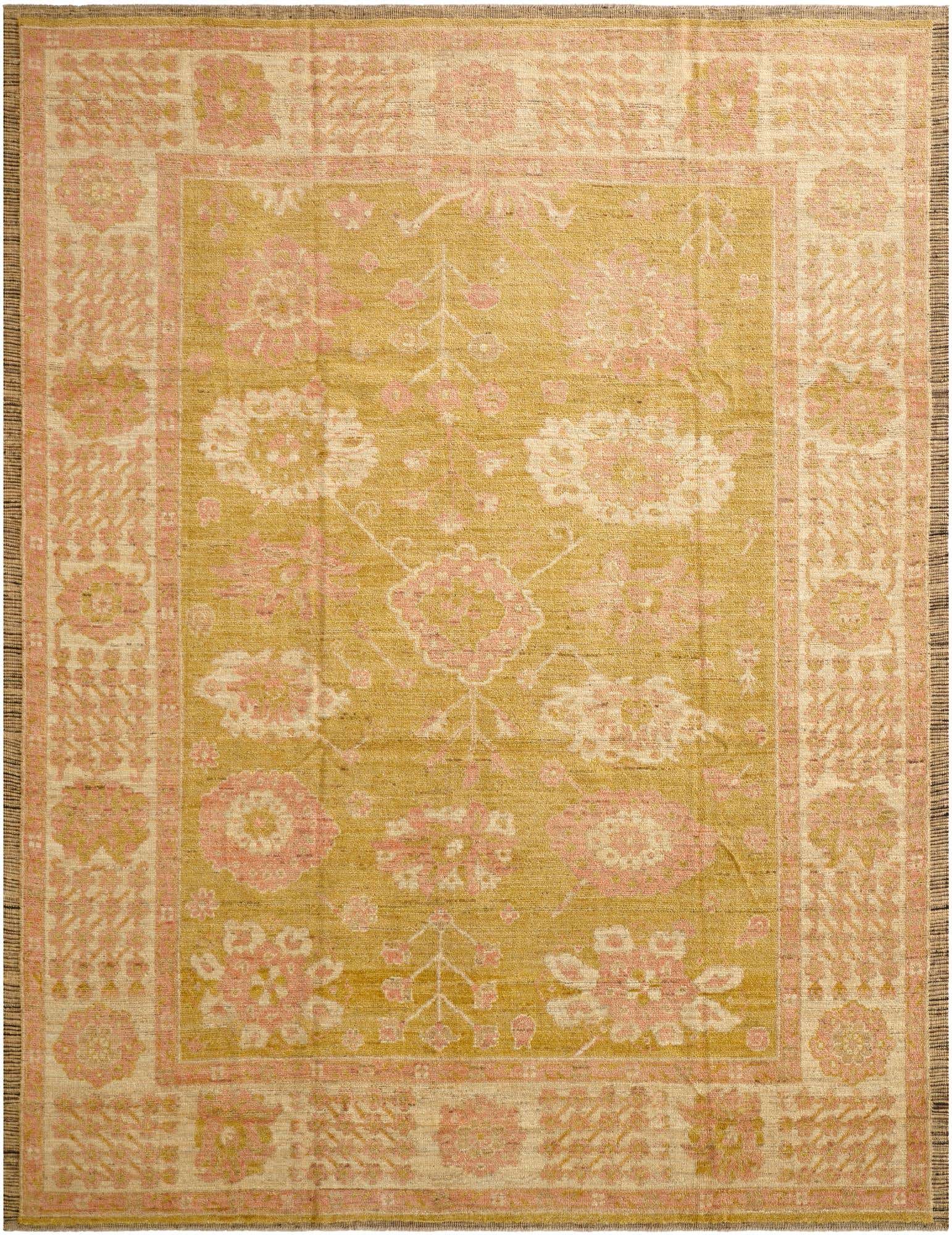 9' 1 x 12' Hand Knotted Oushak Wool Rug