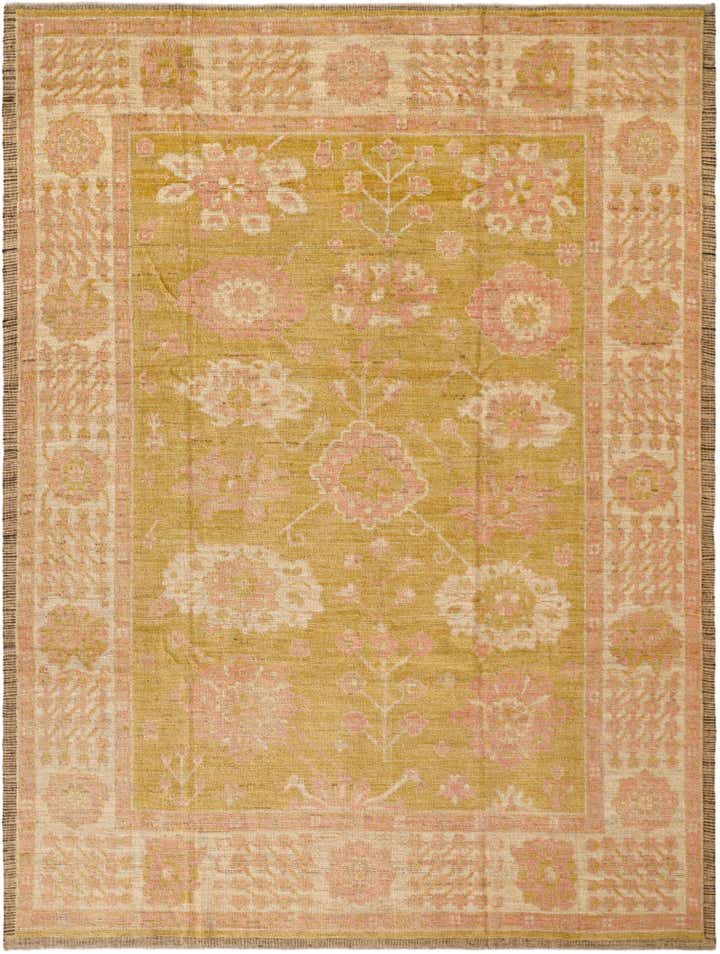 9' 1 x 12' Hand Knotted Oushak Wool Rug