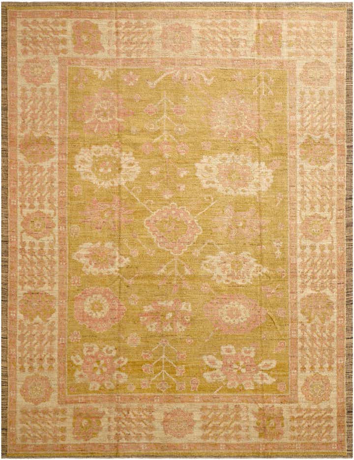 9' 1 x 12' Hand Knotted Oushak Wool Rug