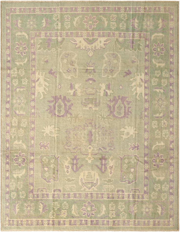 Detail image of 8' 5 x 10' Hand Knotted Oushak Wool Rug