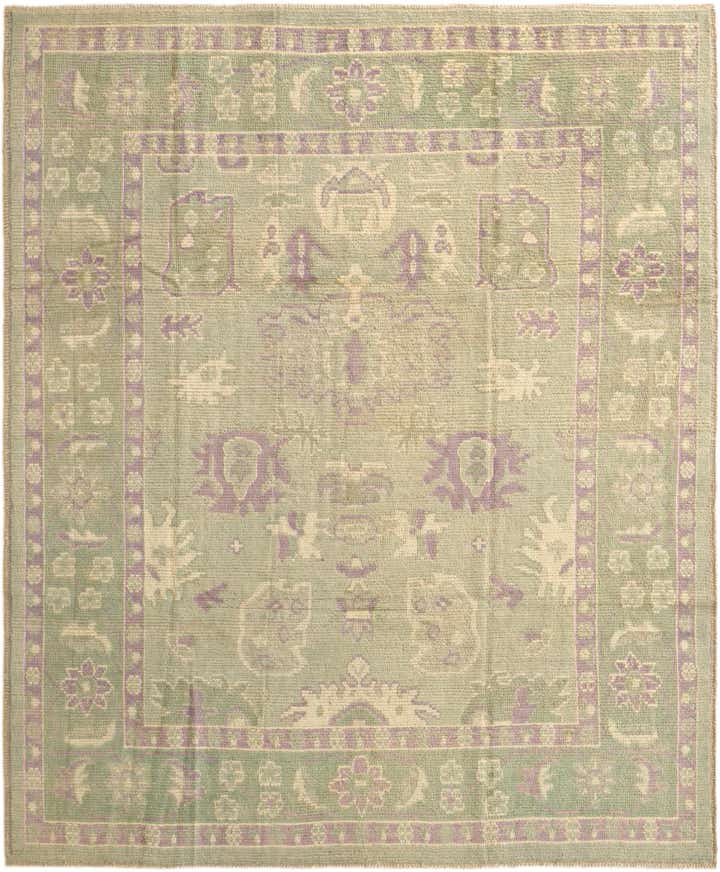 8' 5 x 10' Hand Knotted Oushak Wool Rug