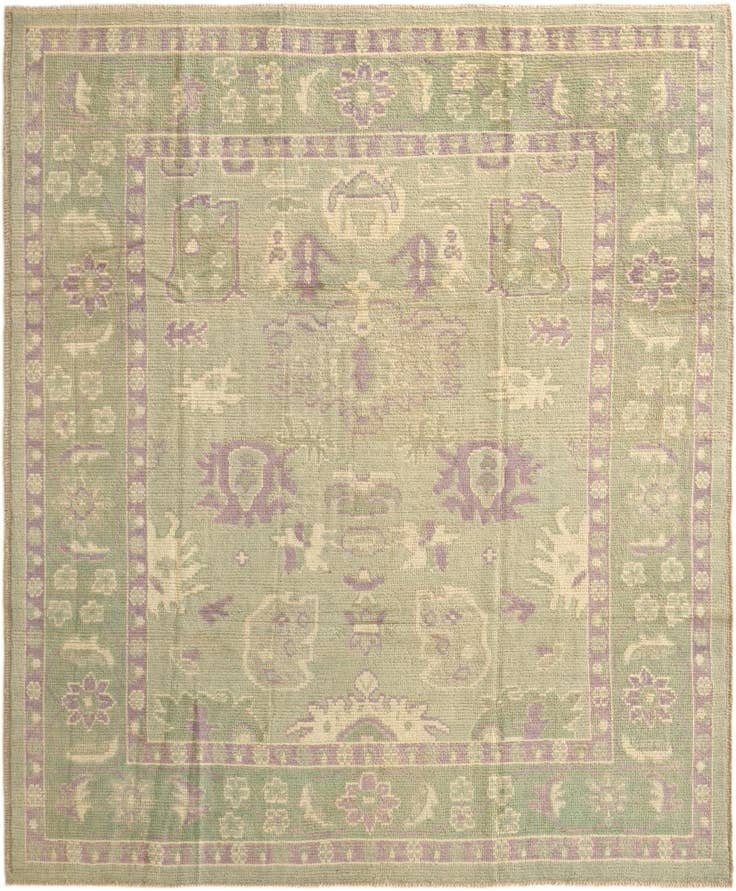 Detail image of 8' 5 x 10' Hand Knotted Oushak Wool Rug