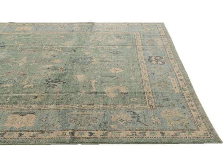9' 1 x 11' 10 Hand Knotted Oushak Wool Rug