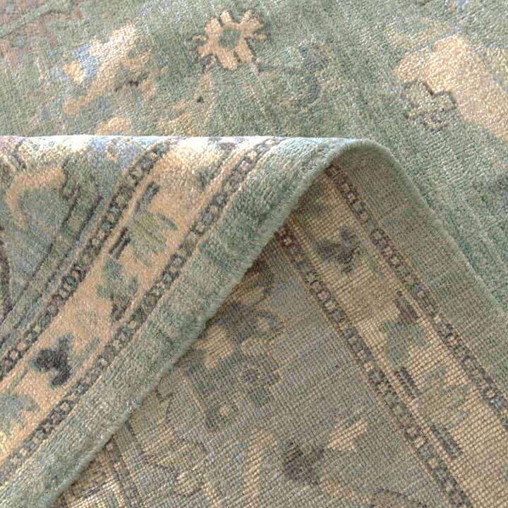9' 1 x 11' 10 Hand Knotted Oushak Wool Rug
