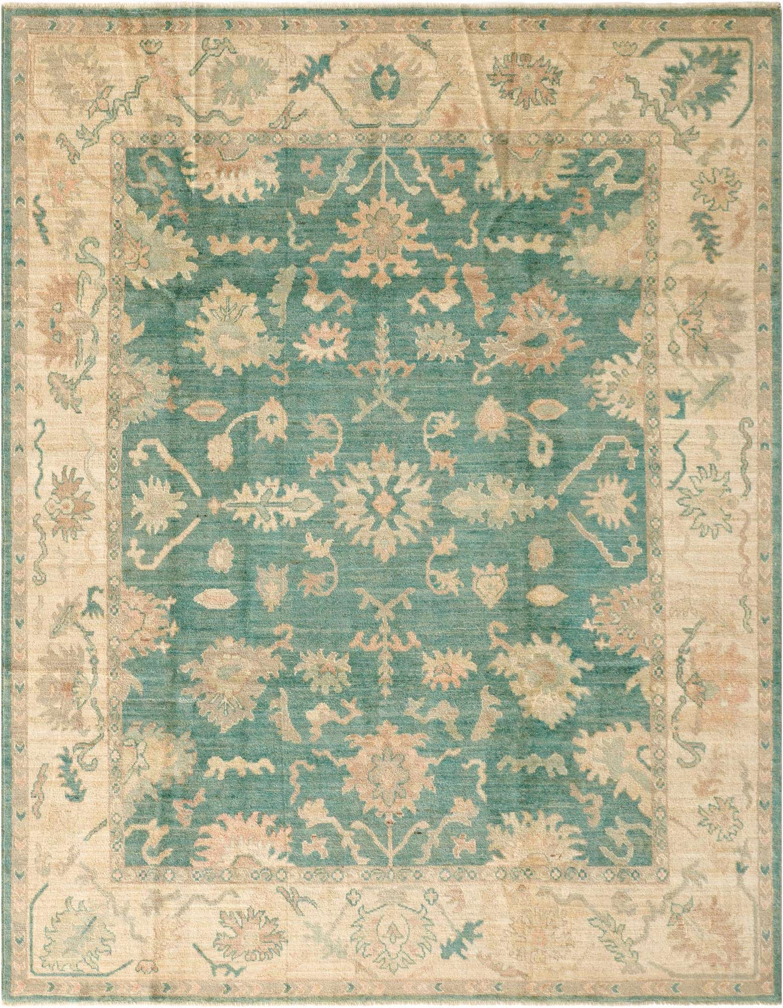 8' 2 x 9' 8 Hand Knotted Oushak Wool Rug