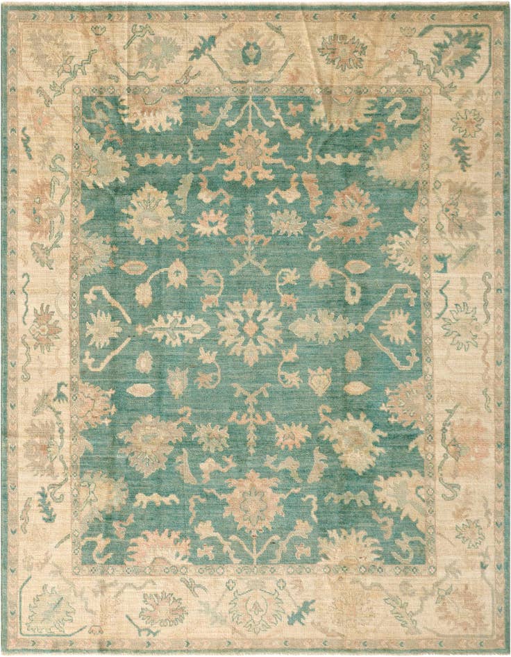 Detail image of 8' 2 x 9' 8 Hand Knotted Oushak Wool Rug