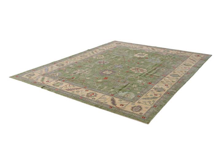 9' 1 x 11' 5 Hand Knotted Oushak Wool Rug