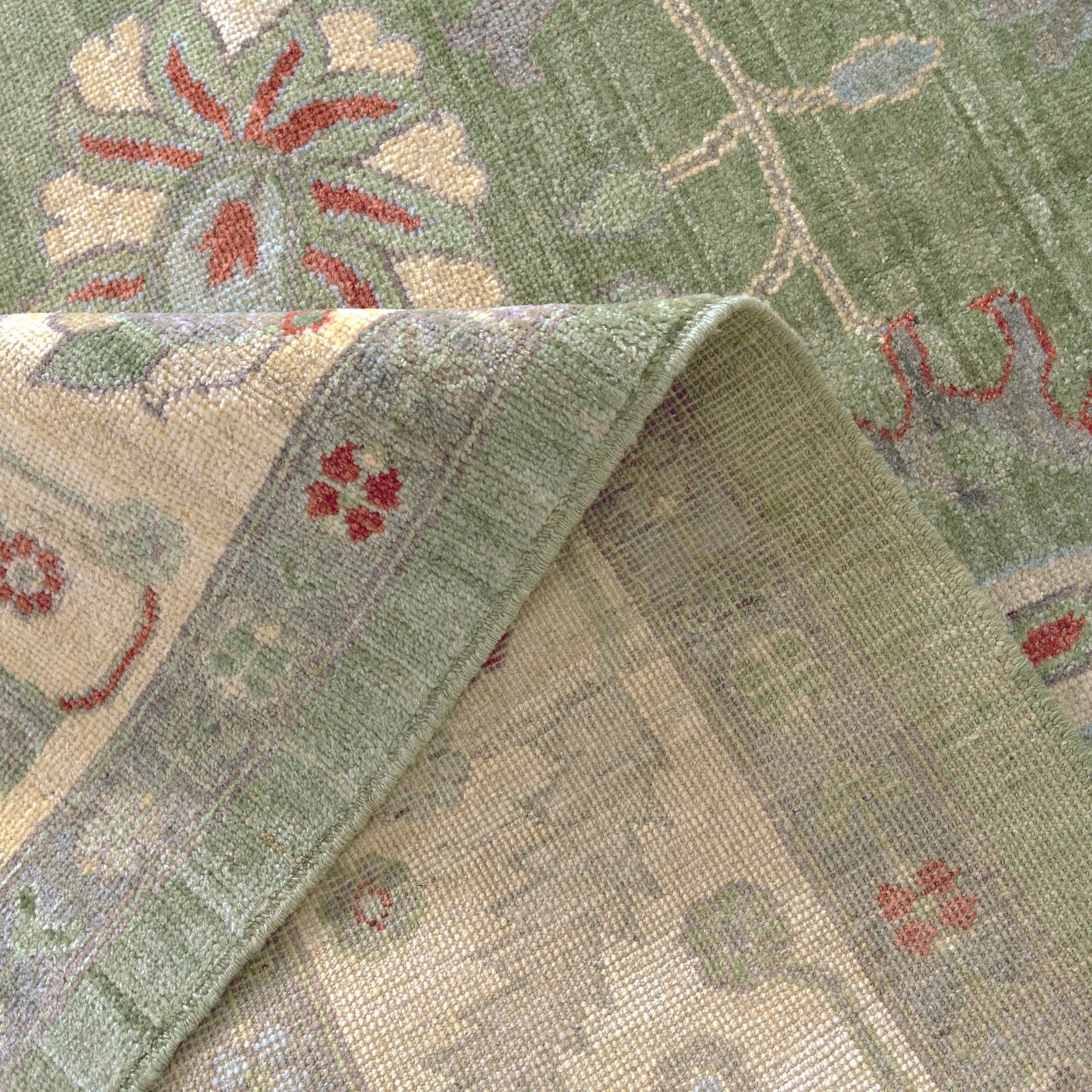 9' 1 x 11' 5 Hand Knotted Oushak Wool Rug
