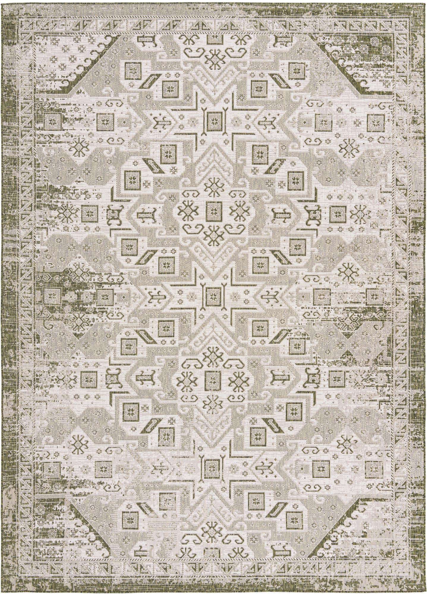 10' x 14' Easy-Clean Aztec Indoor / Outdoor Rug