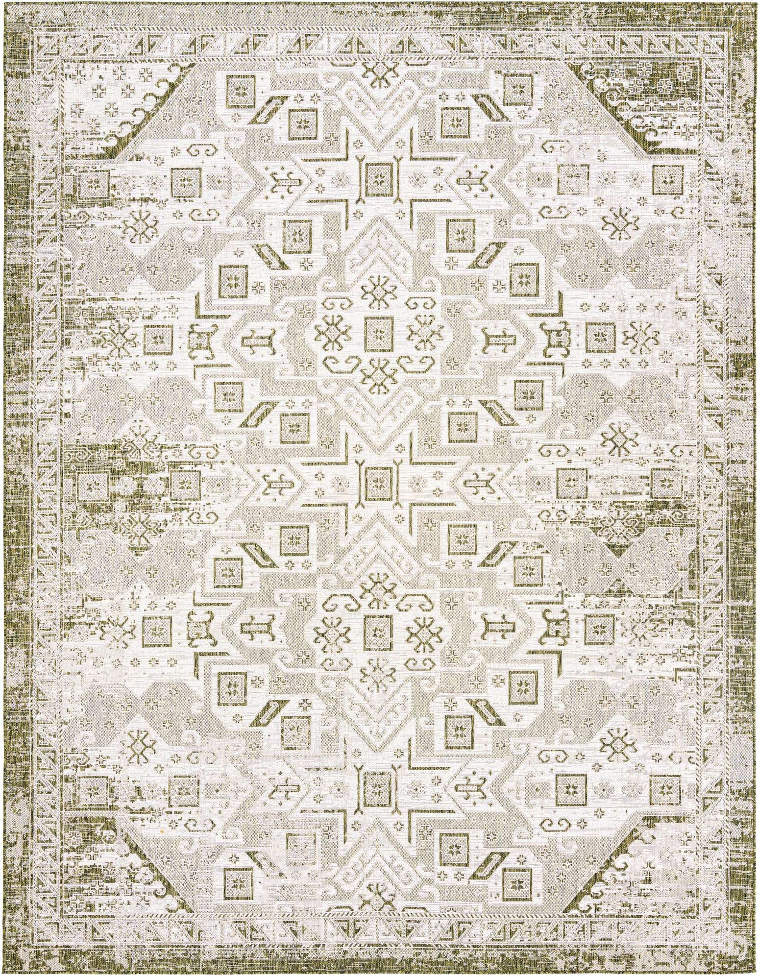 10' x 13' Easy-Clean Aztec Indoor / Outdoor Rug