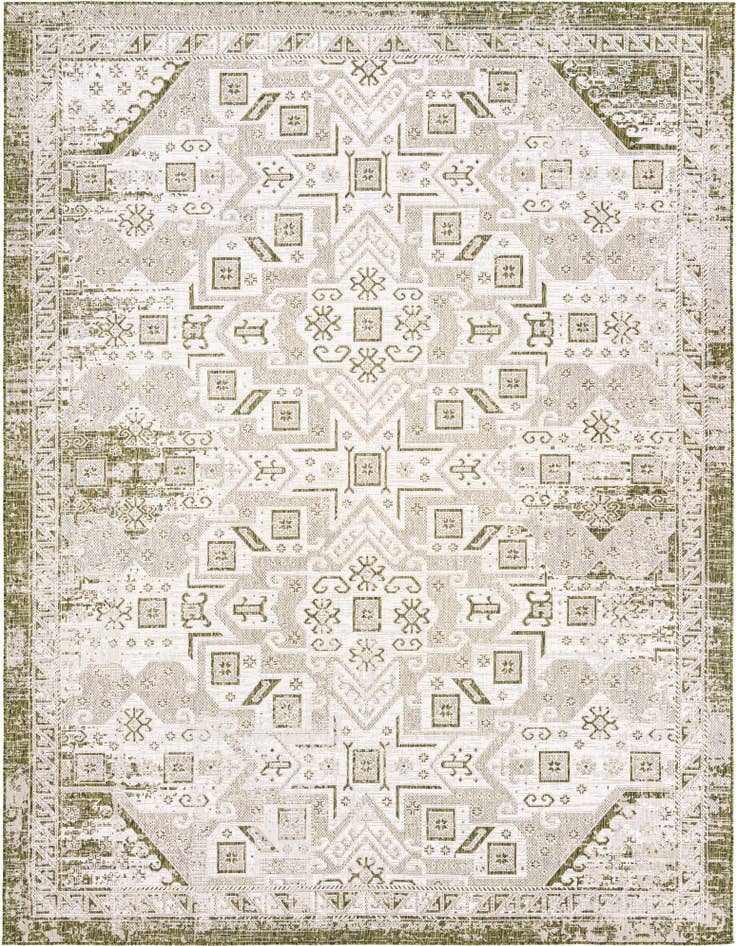 Detail image of 10' x 13' Easy-Clean Aztec Indoor / Outdoor Rug
