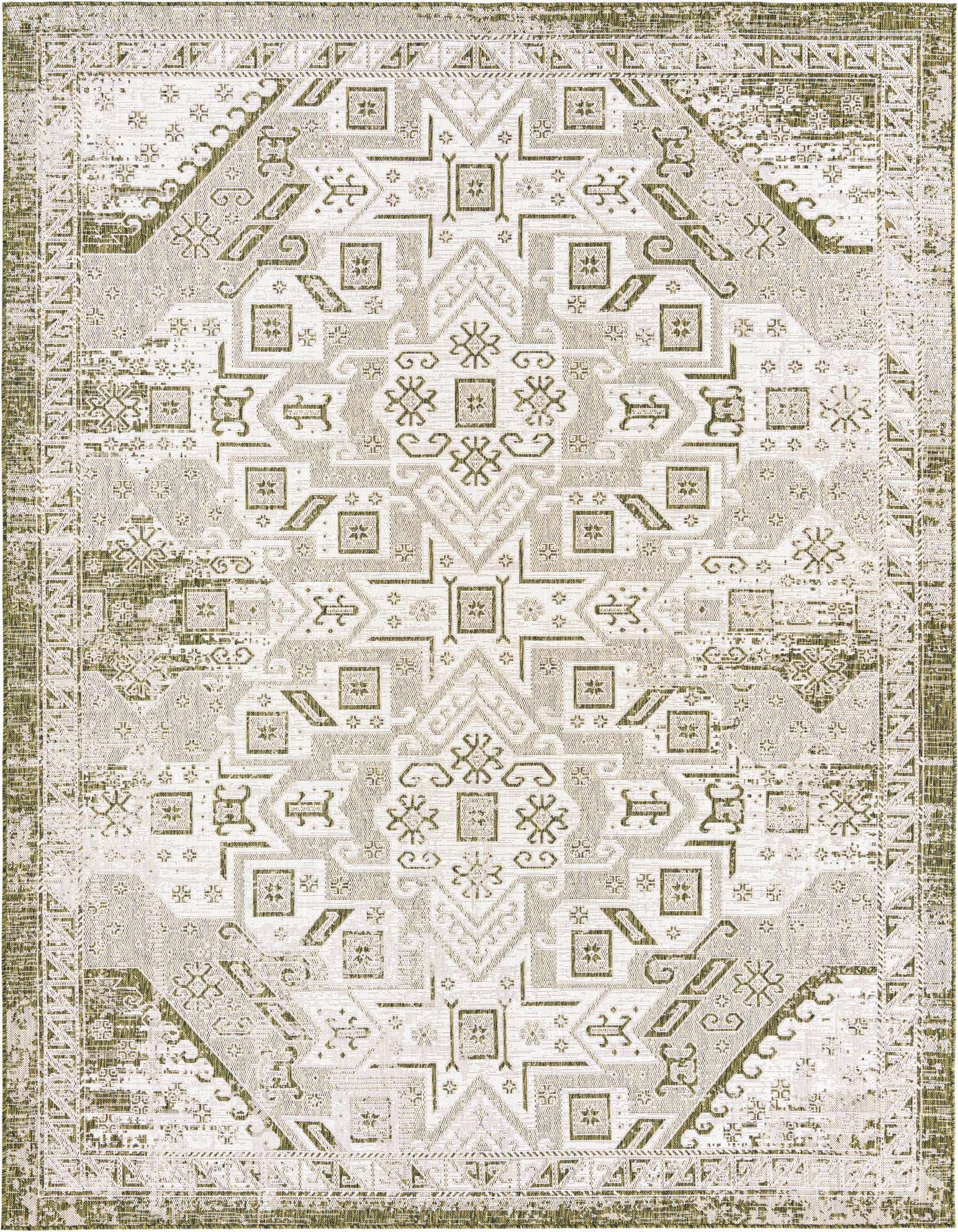 9' x 12' Easy-Clean Aztec Indoor / Outdoor Rug