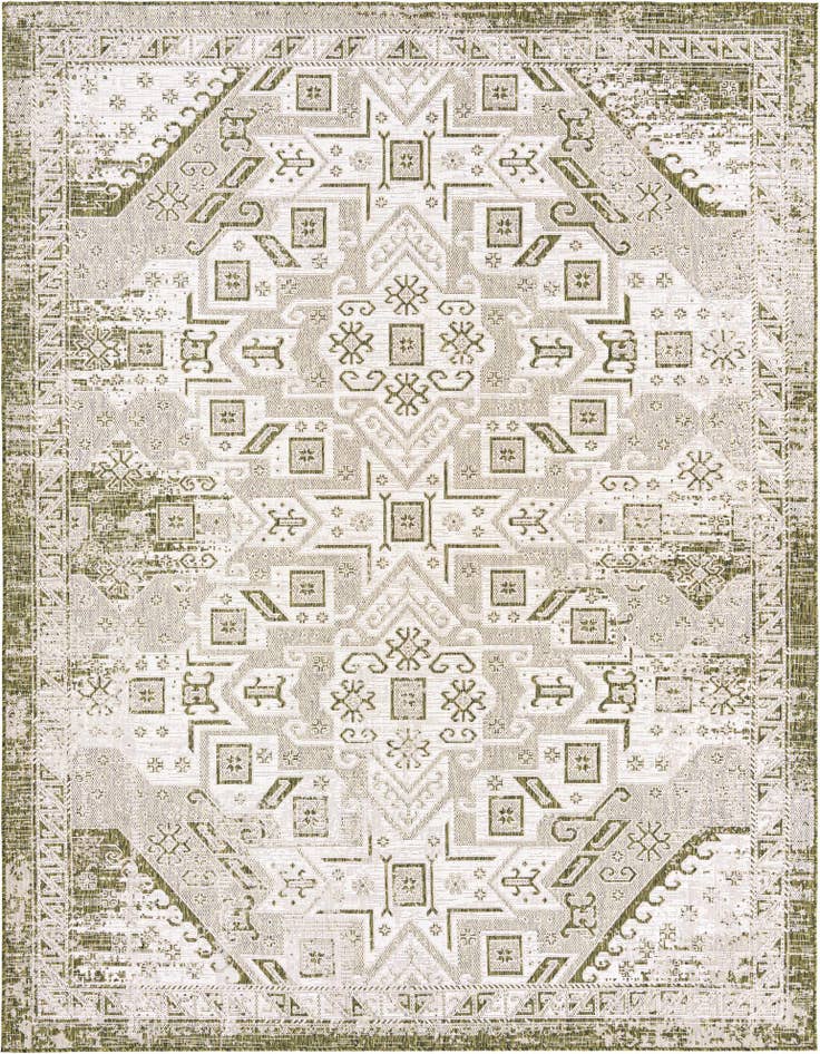 Detail image of 9' x 12' Easy-Clean Aztec Indoor / Outdoor Rug