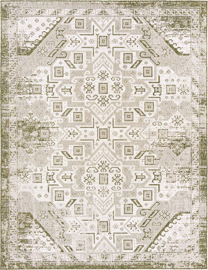 Detail image of 9' x 12' Easy-Clean Aztec Indoor / Outdoor Rug