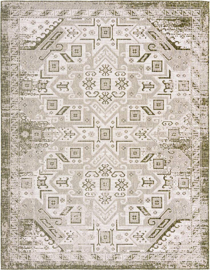 Detail image of 7' 10 x 11' Easy-Clean Aztec Indoor / Outdoor Rug