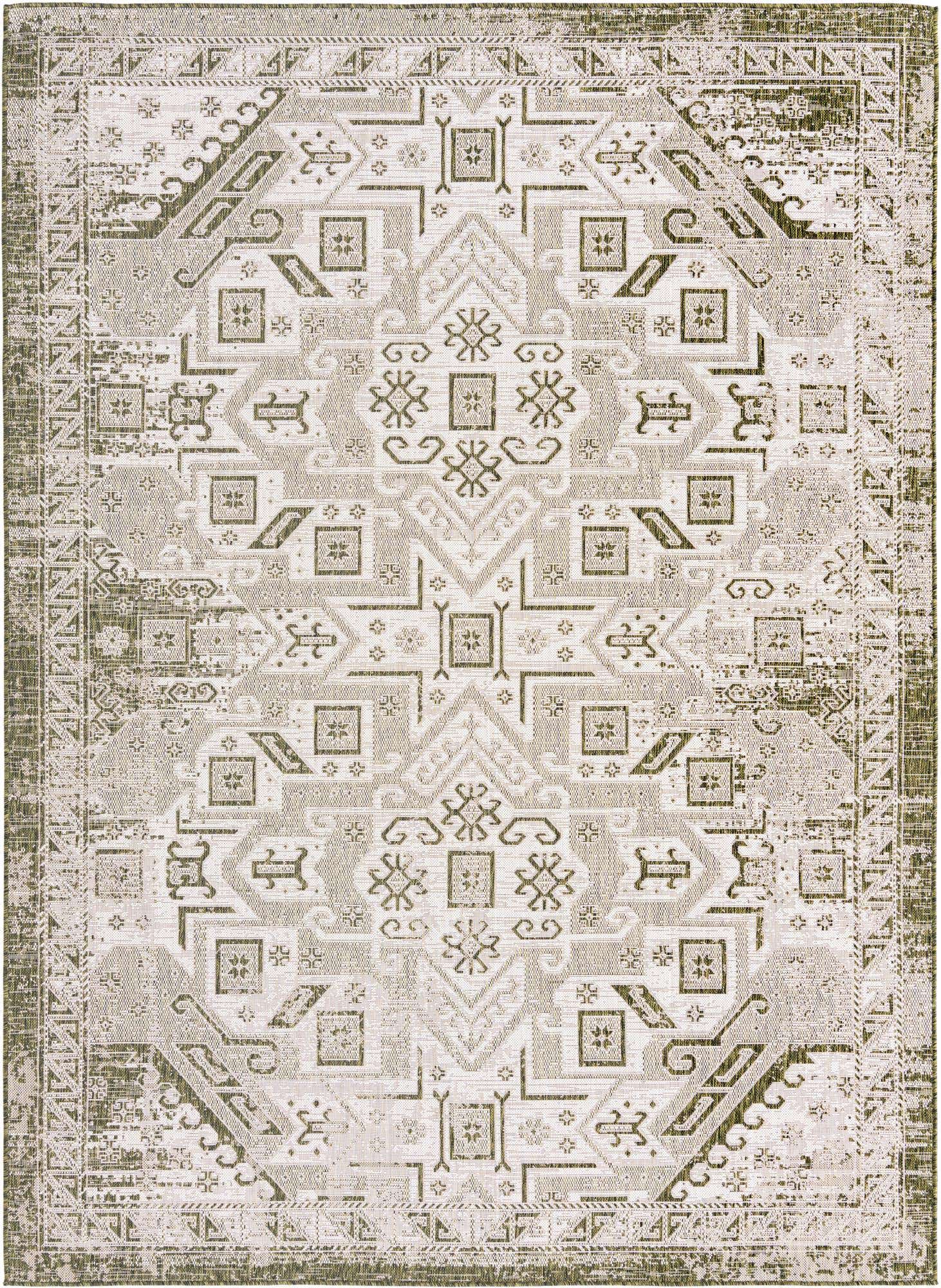7' 10 x 11' Easy-Clean Aztec Indoor / Outdoor Rug
