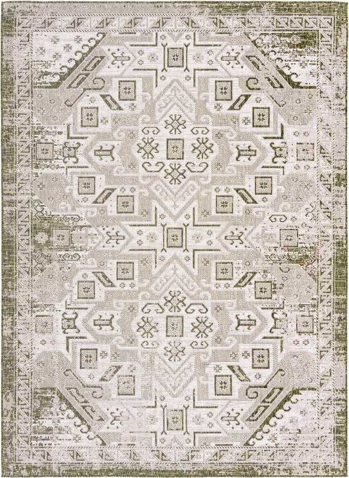 Detail image of 7' 10 x 11' Easy-Clean Aztec Indoor / Outdoor Rug
