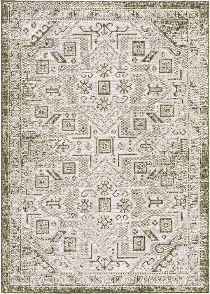 5' 3 x 8' Easy-Clean Aztec Indoor / Outdoor Rug