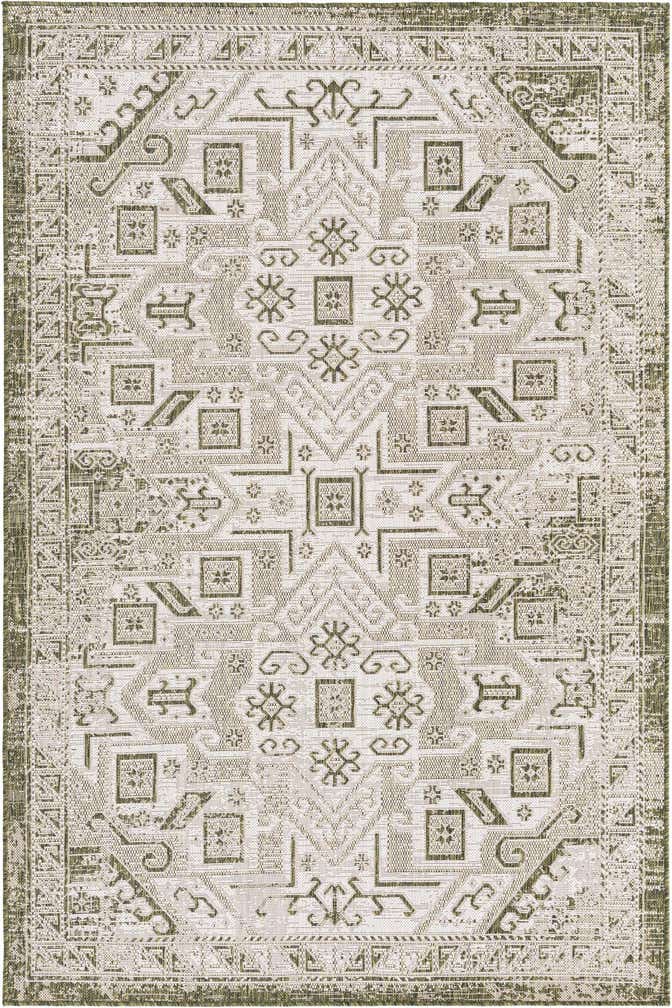5' 3 x 8' Easy-Clean Aztec Indoor / Outdoor Rug