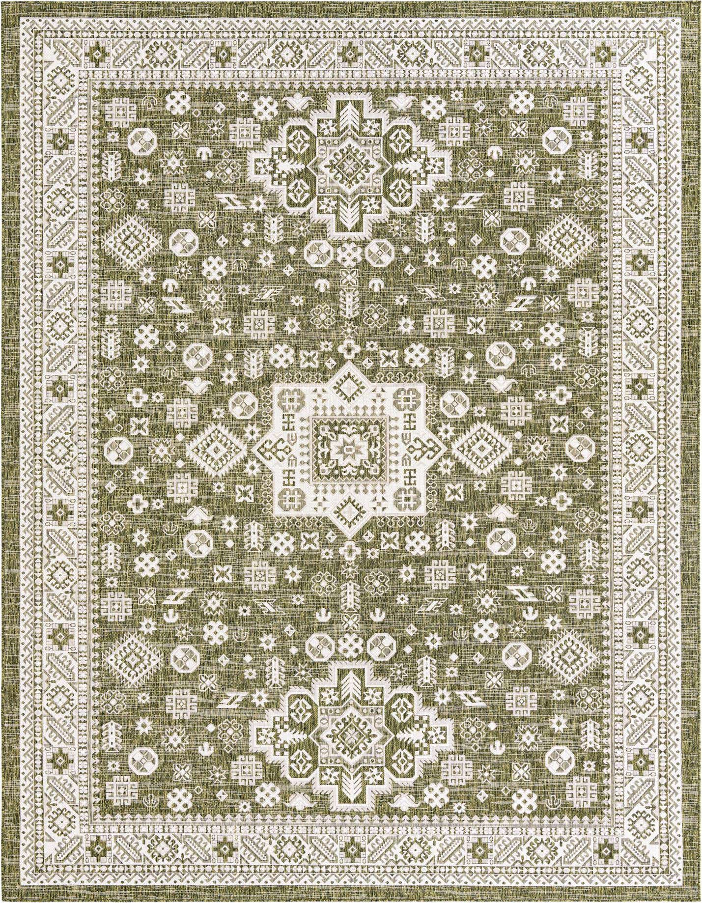 10' x 14' Easy-Clean Aztec Indoor / Outdoor Rug