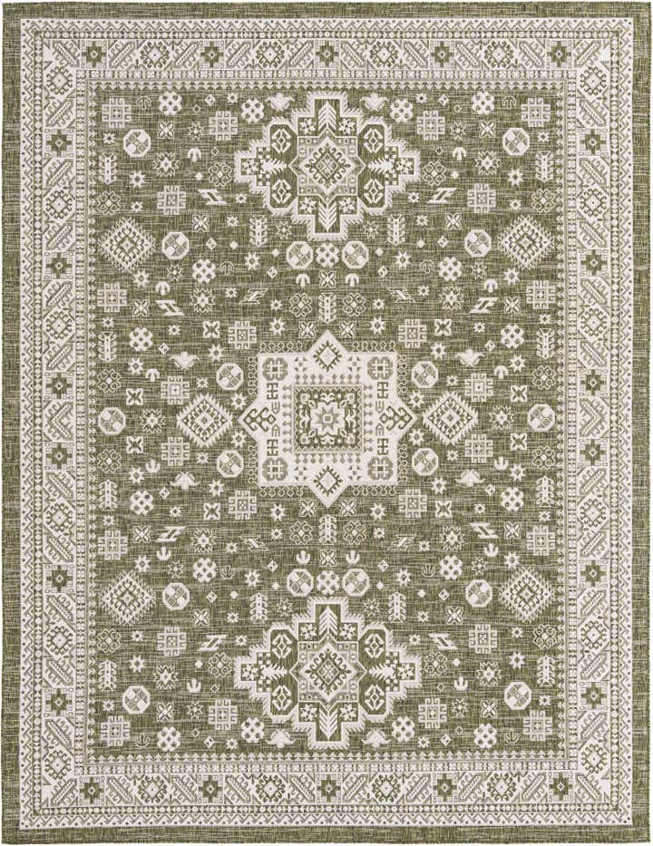 10' x 13' Easy-Clean Aztec Indoor / Outdoor Rug