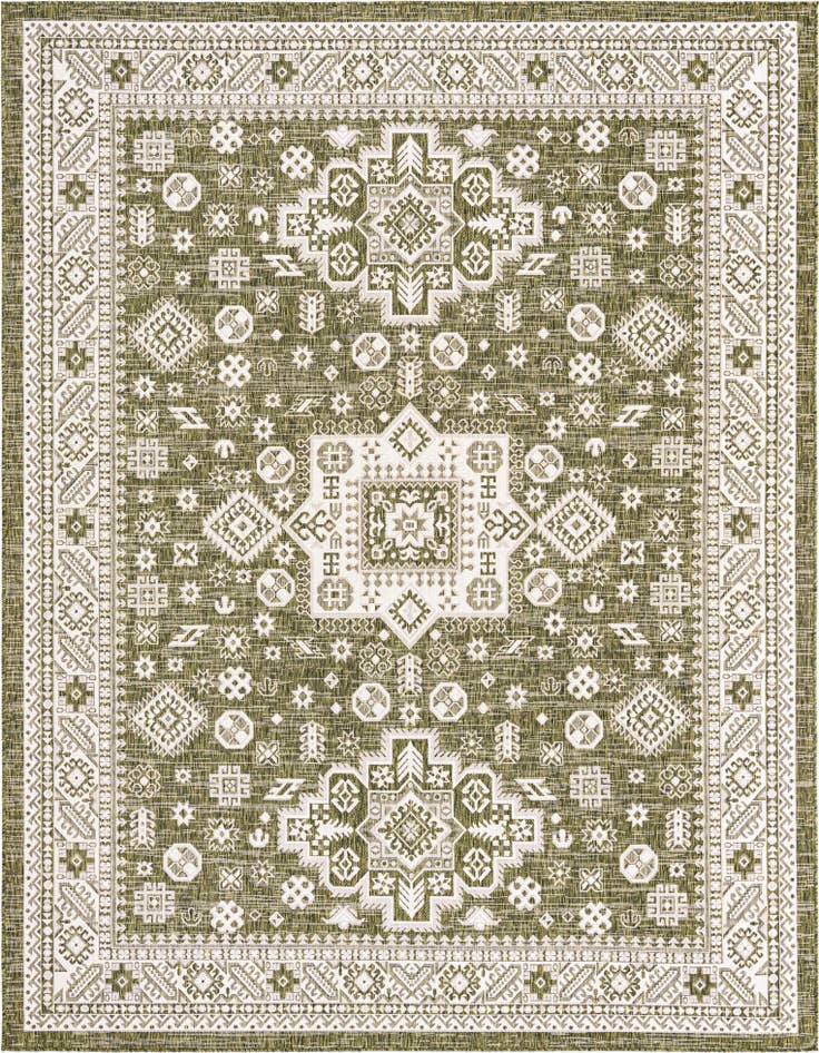 Detail image of 9' x 12' Easy-Clean Aztec Indoor / Outdoor Rug
