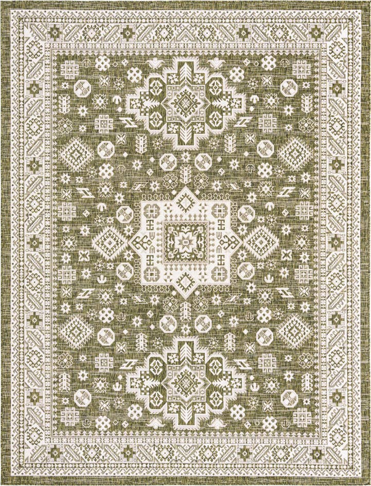 Detail image of 9' x 12' Easy-Clean Aztec Indoor / Outdoor Rug