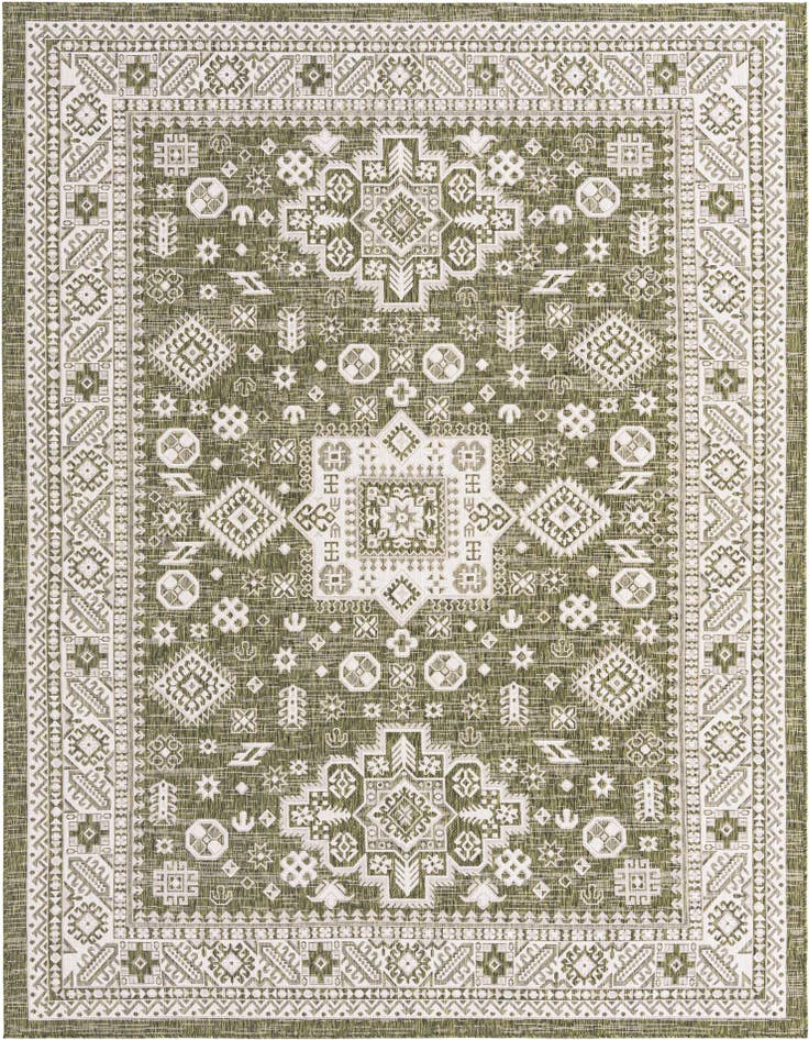 Detail image of 7' 10 x 11' Easy-Clean Aztec Indoor / Outdoor Rug
