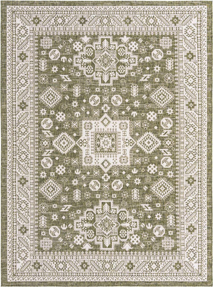 Detail image of 7' 10 x 11' Easy-Clean Aztec Indoor / Outdoor Rug