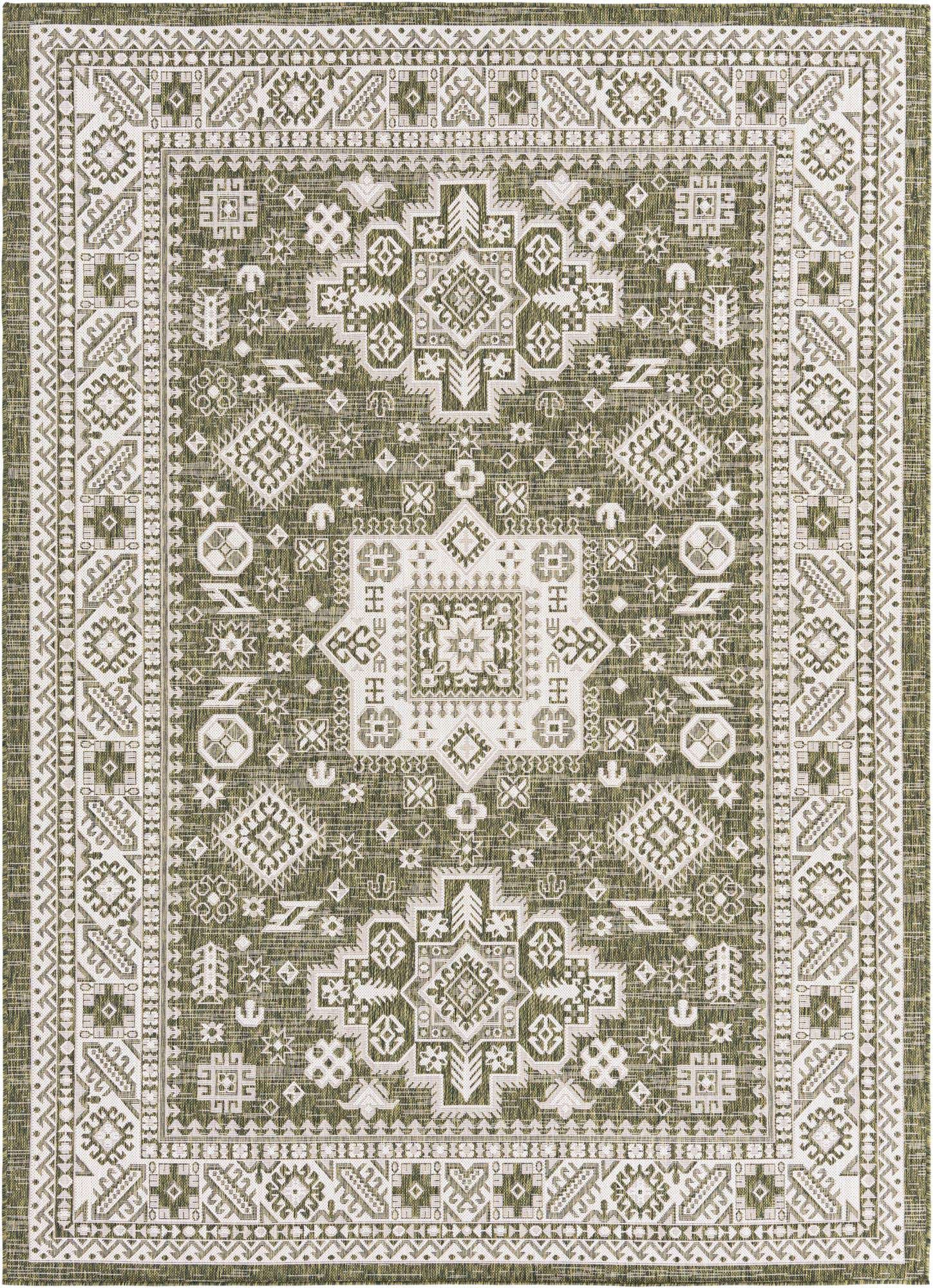 7' x 10' Easy-Clean Aztec Indoor / Outdoor Rug