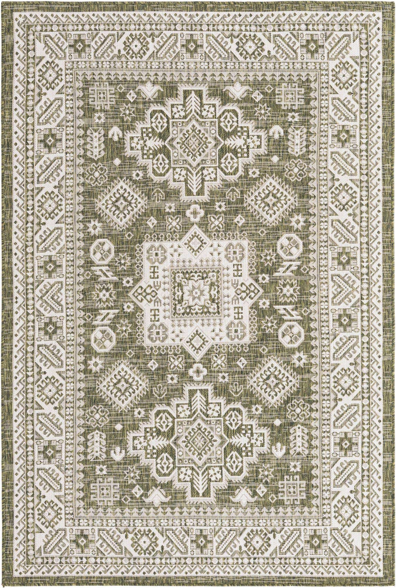 5' 3 x 8' Easy-Clean Aztec Indoor / Outdoor Rug