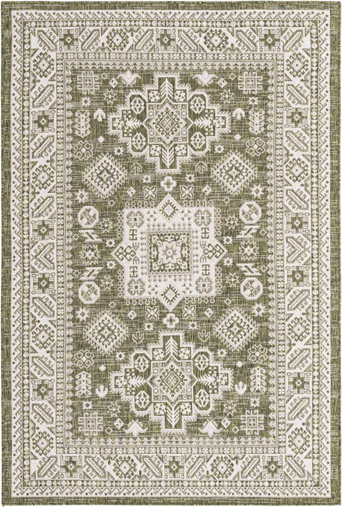 5' 3 x 8' Easy-Clean Aztec Indoor / Outdoor Rug