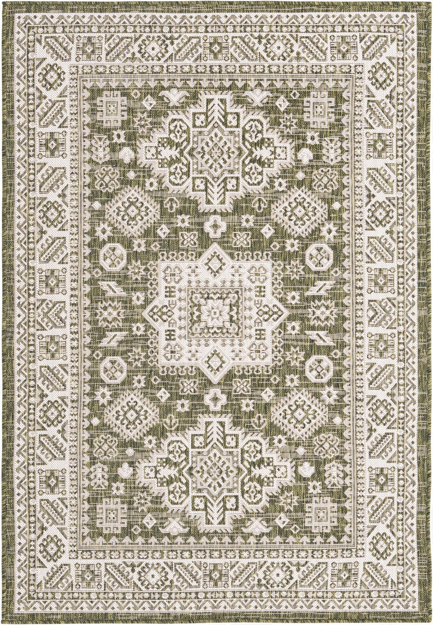 Primary image 4' x 6'  Washable Aztec Indoor / Outdoor Rug