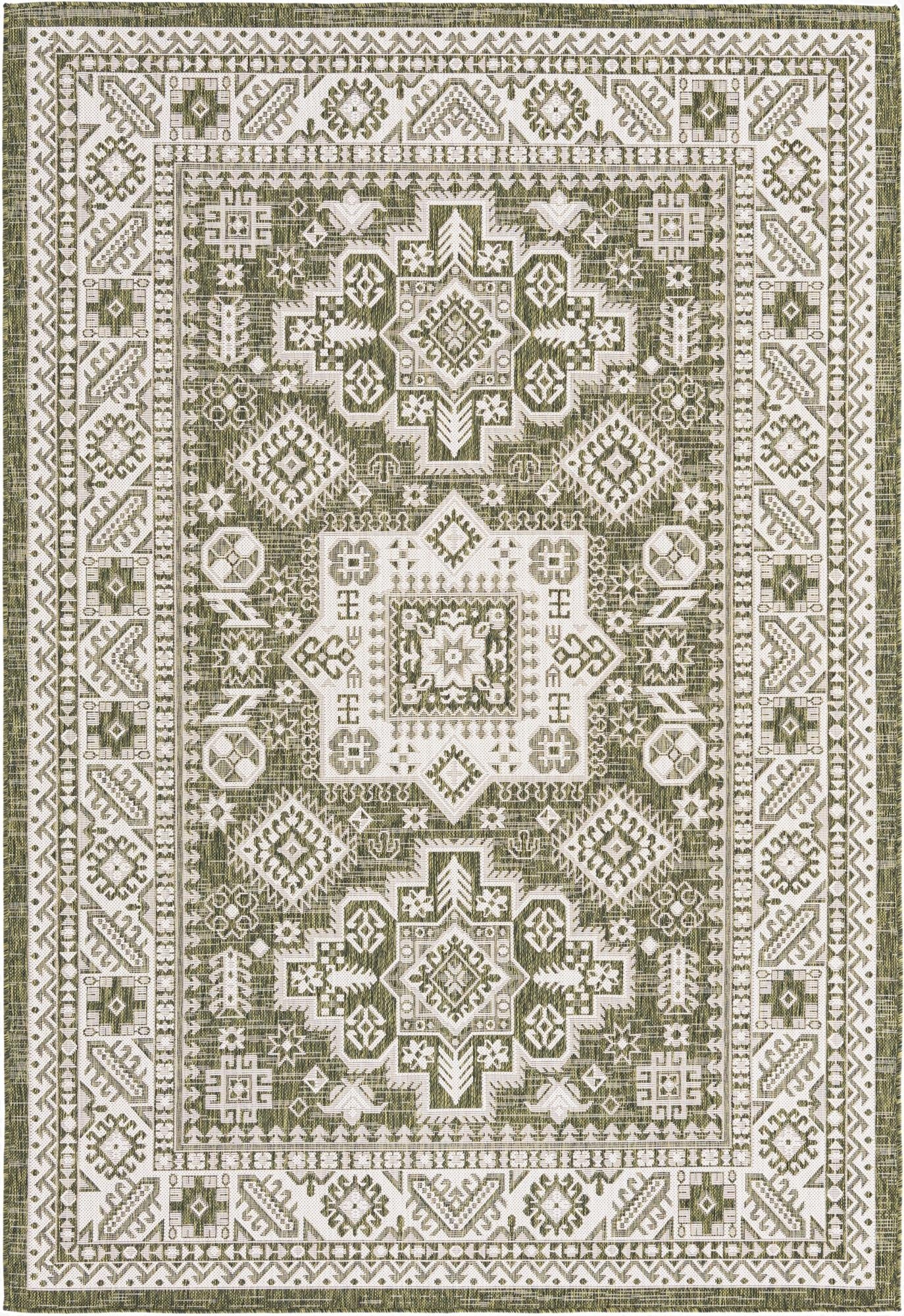 Primary image 6' x 9'  Washable Aztec Indoor / Outdoor Rug