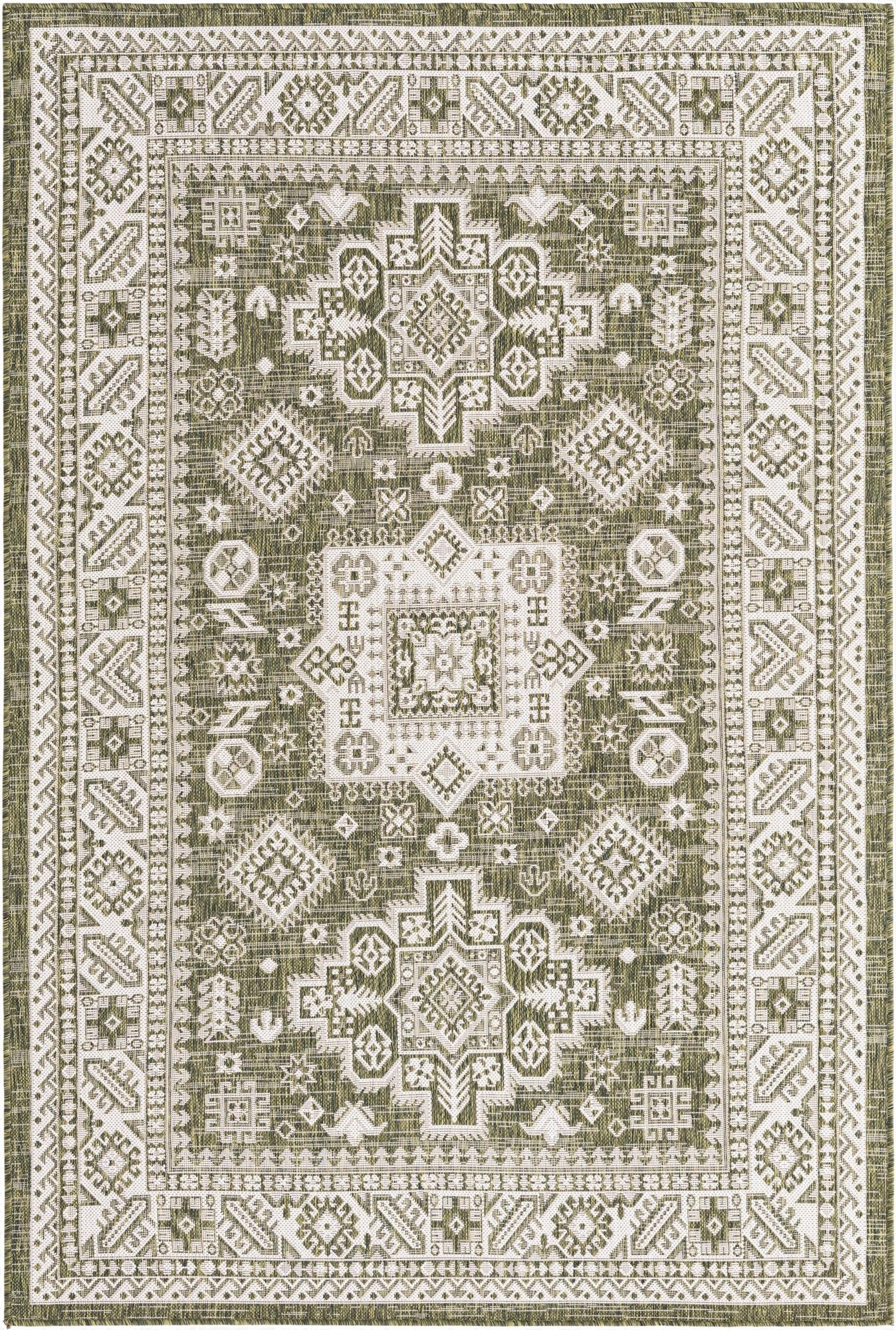 5' 3 x 8'  Washable Aztec Indoor / Outdoor Rug