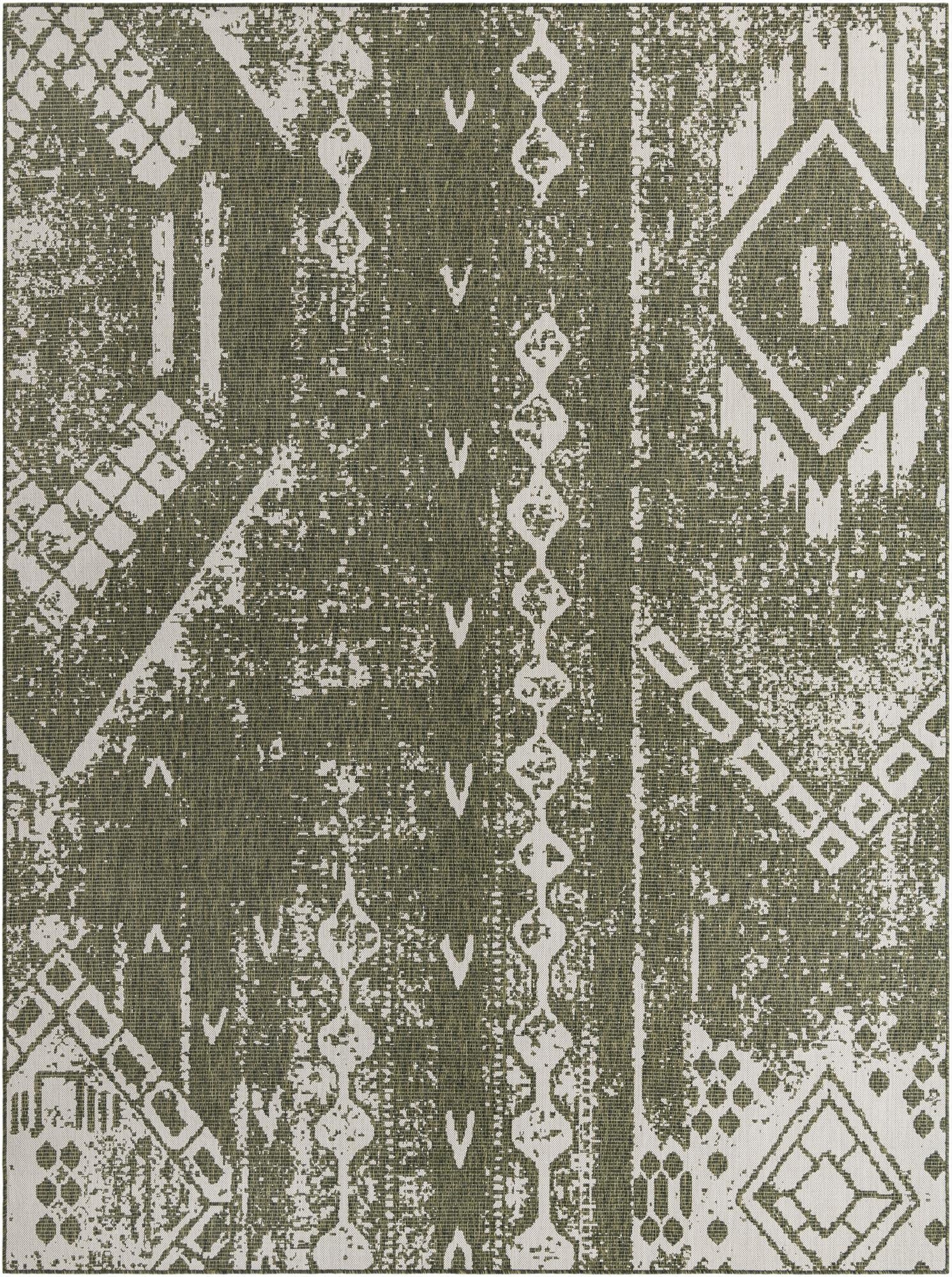 9' x 12'  Washable Bohemian Indoor / Outdoor Rug