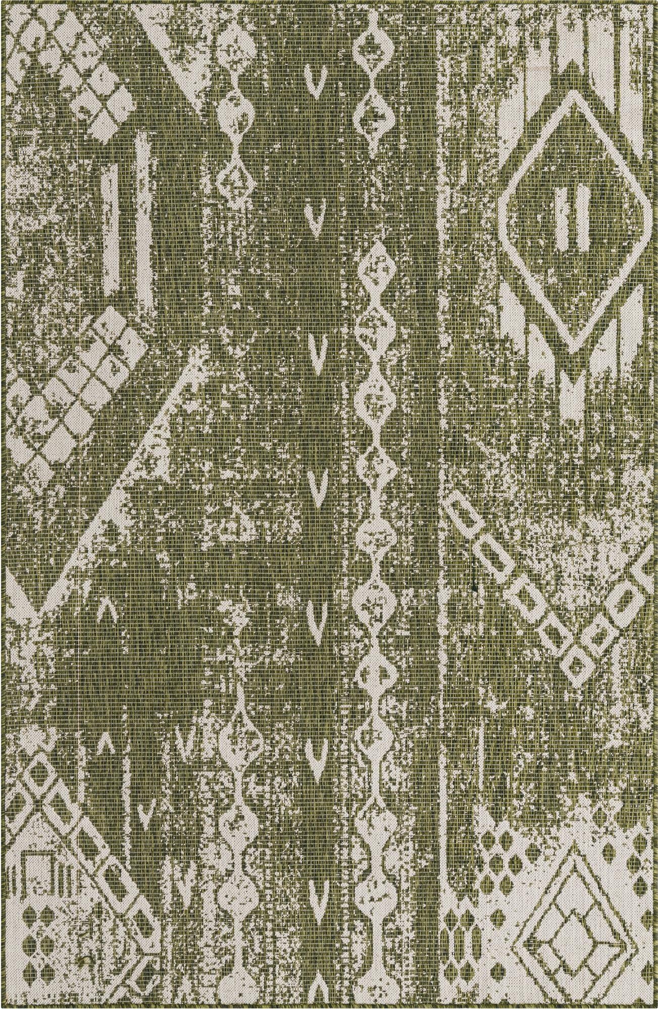 Primary image 5' 3 x 8'  Washable Bohemian Indoor / Outdoor Rug