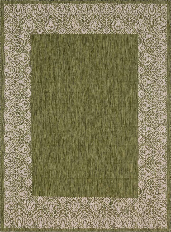 9' x 12' Easy-Clean Border Indoor / Outdoor Rug