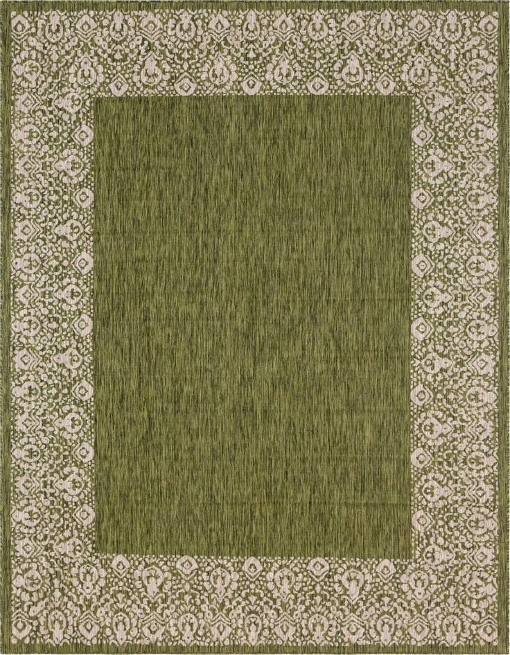 Detail image of 7' 10 x 11' Easy-Clean Border Indoor / Outdoor Rug