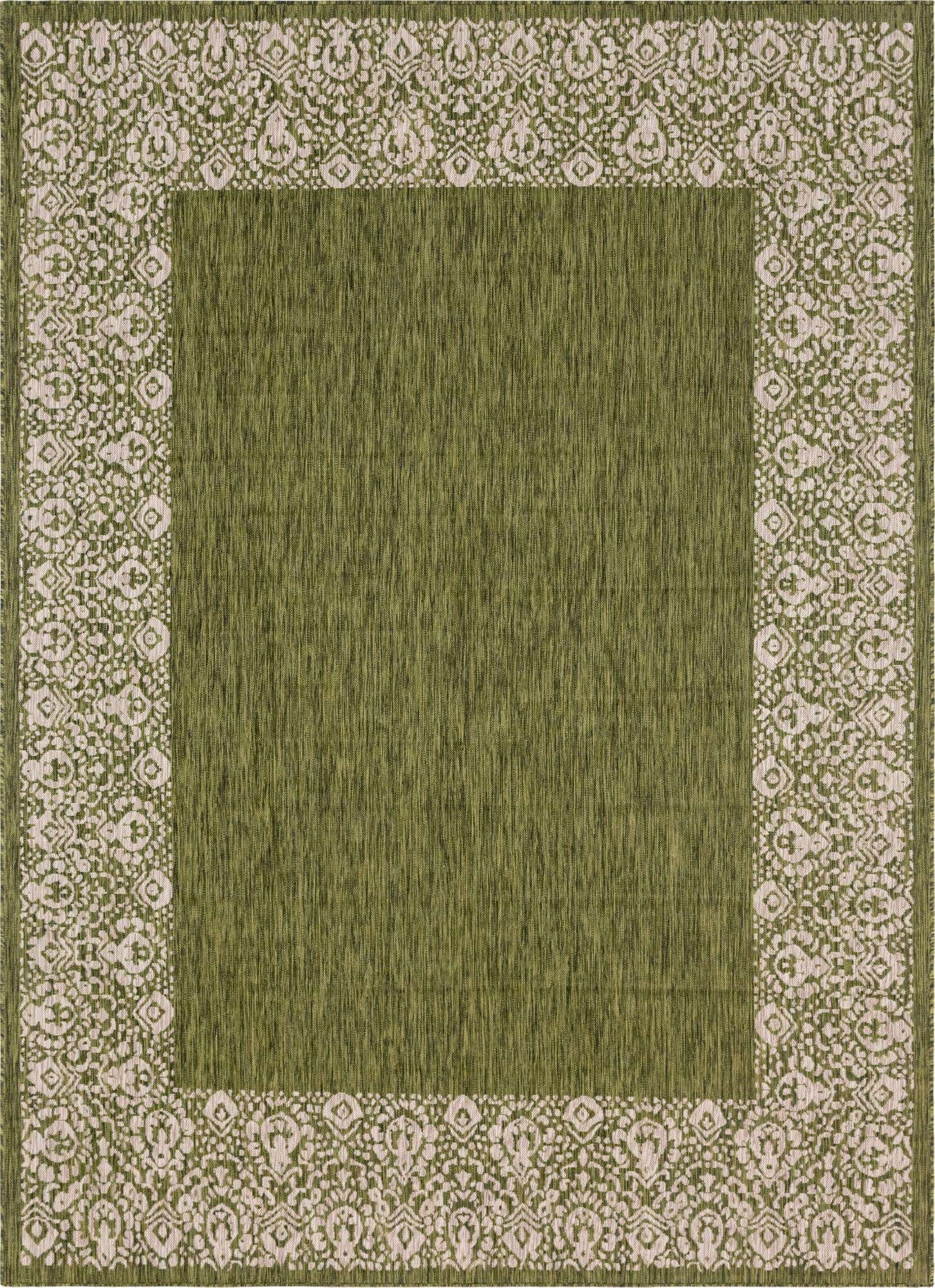 7' 10 x 11' Easy-Clean Border Indoor / Outdoor Rug